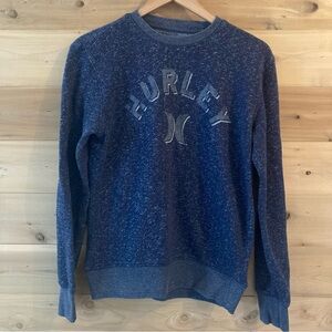 Hurley blue retro style logo fleece sweatshirt